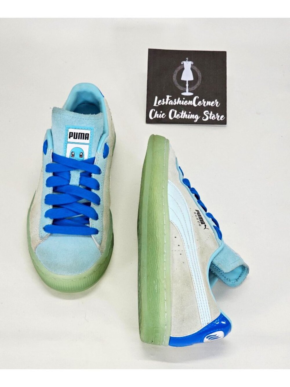 Puma Boy's Classic Squirtle Blue Suede Pokémon Crossover Shoes Size 5 1776 - Picture 10 of 14